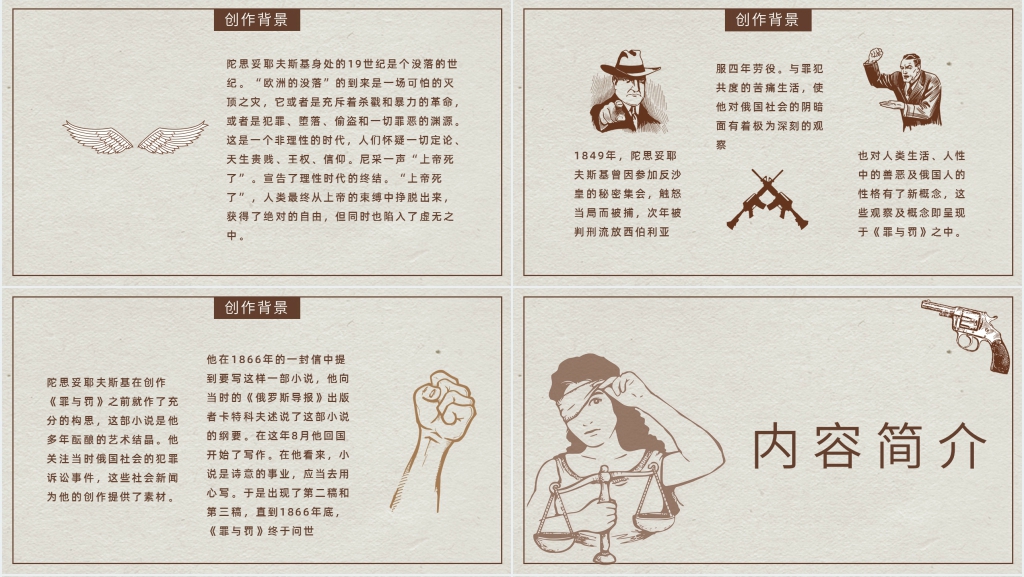 罪与罚读书分享PPT模板 罪与罚读书分享PPT模板