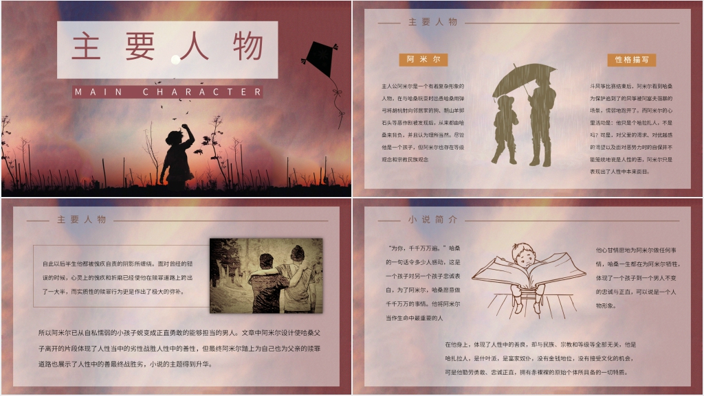 追风筝的人讲解PPT模板 追风筝的人讲解PPT模板