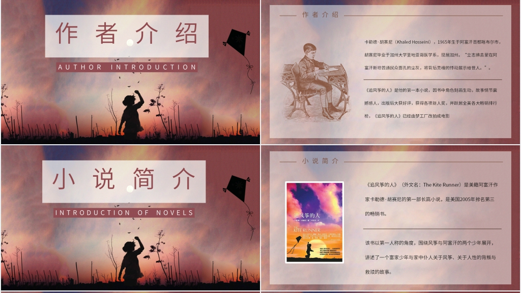 追风筝的人讲解PPT模板 追风筝的人讲解PPT模板
