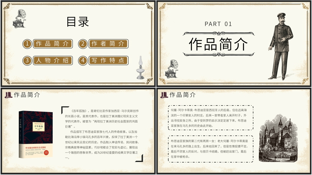 读百年孤独有感PPT模板 读百年孤独有感PPT模板