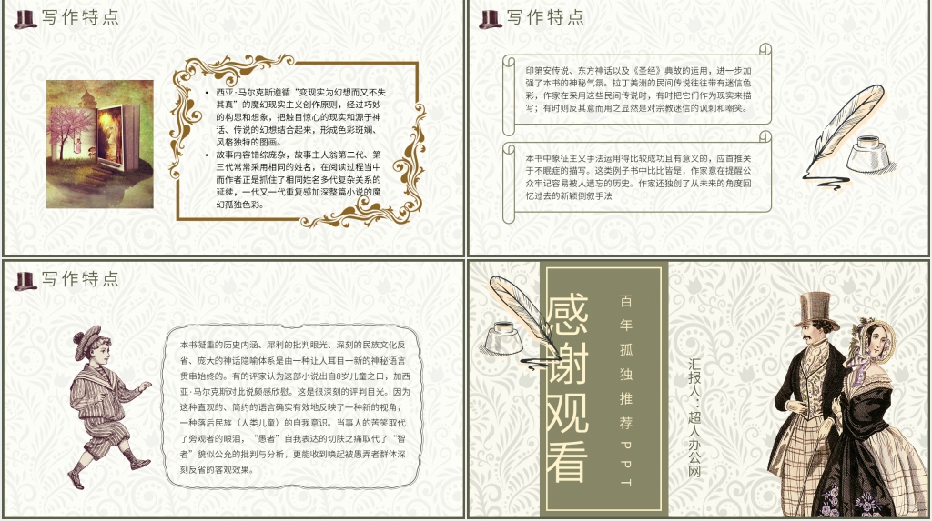 百年孤独推荐PPT模板 百年孤独推荐PPT模板