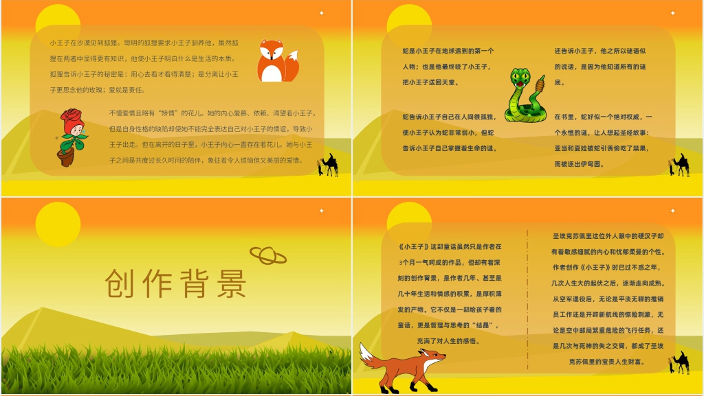 小王子读书分享PPT模板 小王子读书分享PPT模板