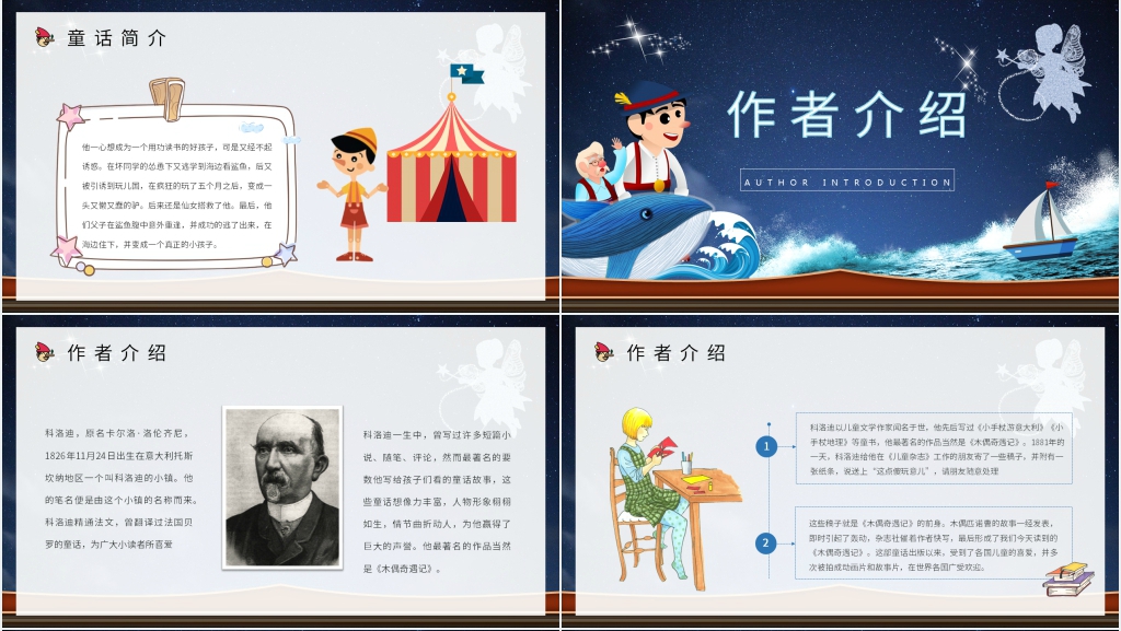 木偶奇遇记读书PPT模板 木偶奇遇记读书PPT模板