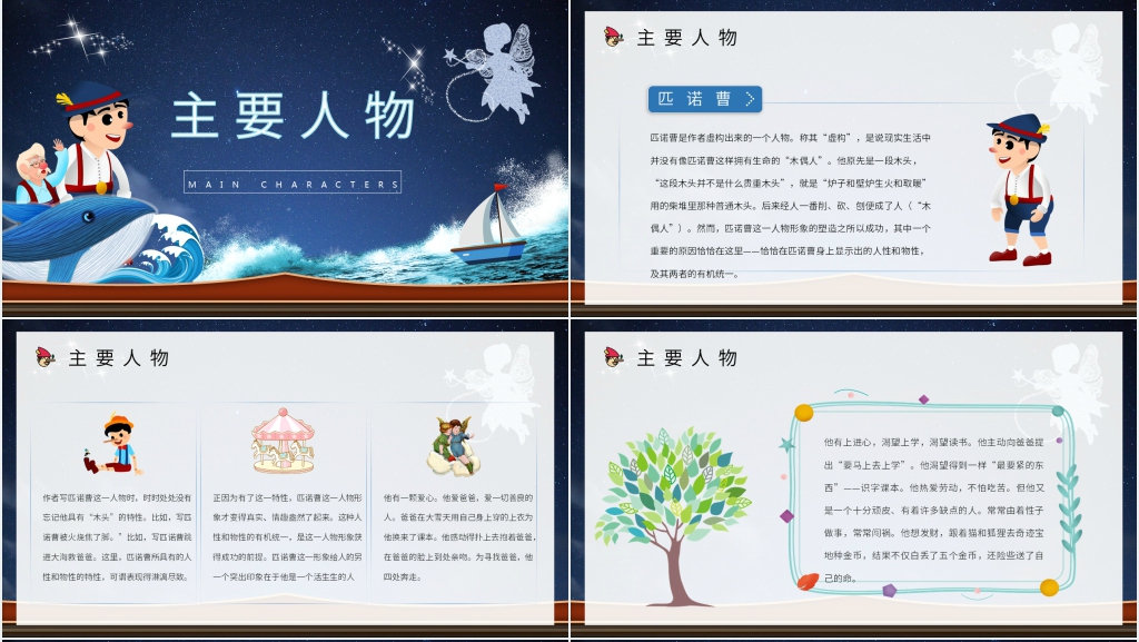 木偶奇遇记读书PPT模板 木偶奇遇记读书PPT模板
