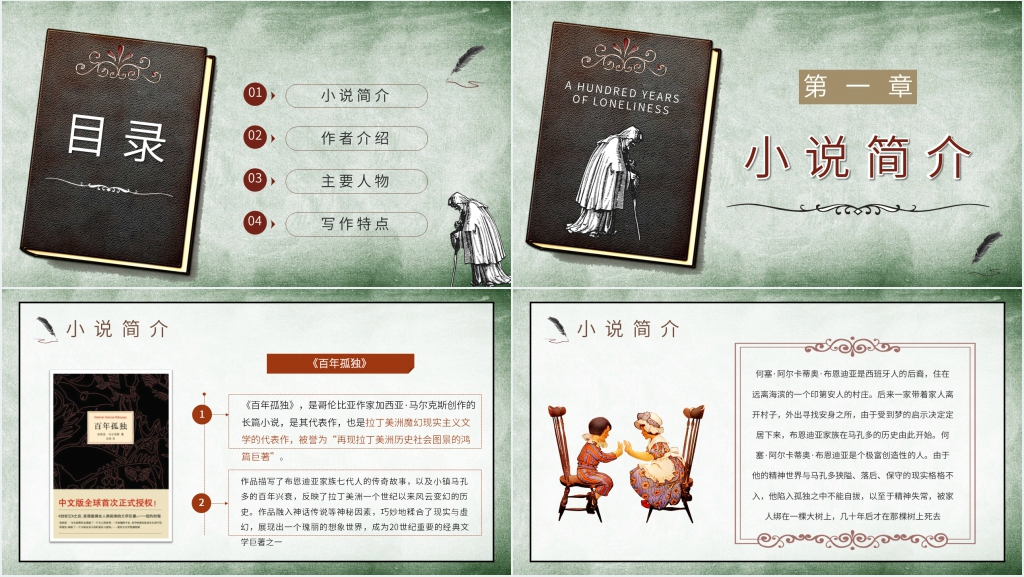 百年孤独简介PPT模板 百年孤独简介PPT模板