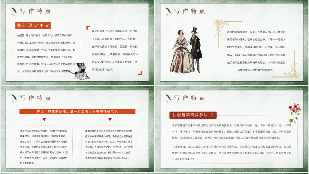 百年孤独简介PPT模板 百年孤独简介PPT模板
