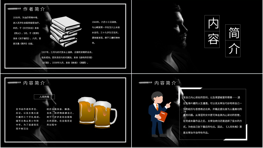 人间失格读书交流PPT模板