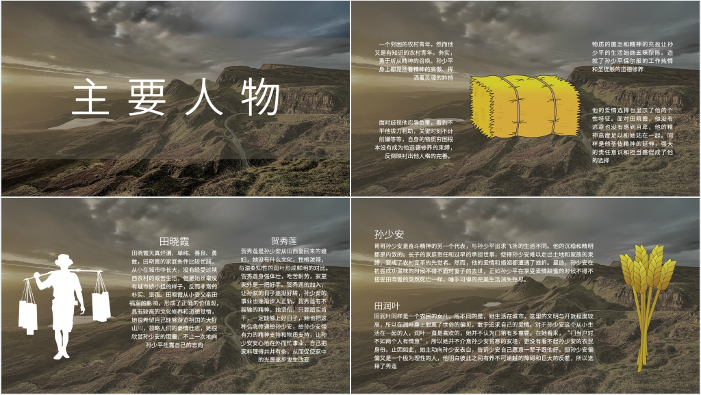 平凡的世界小说读书分享PPT模板 平凡的世界小说读书分享PPT模板