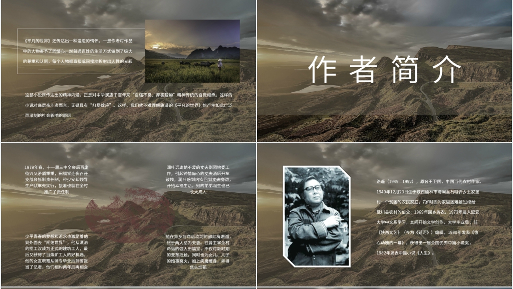 平凡的世界小说读书分享PPT模板 平凡的世界小说读书分享PPT模板