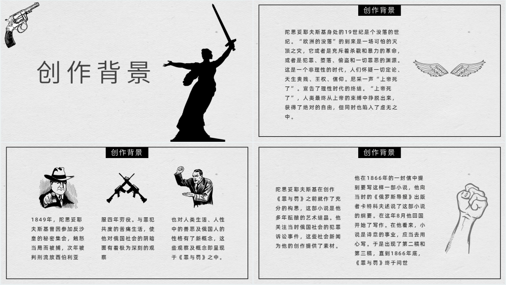 外国文学罪与罚介绍PPT模板 外国文学罪与罚介绍PPT模板