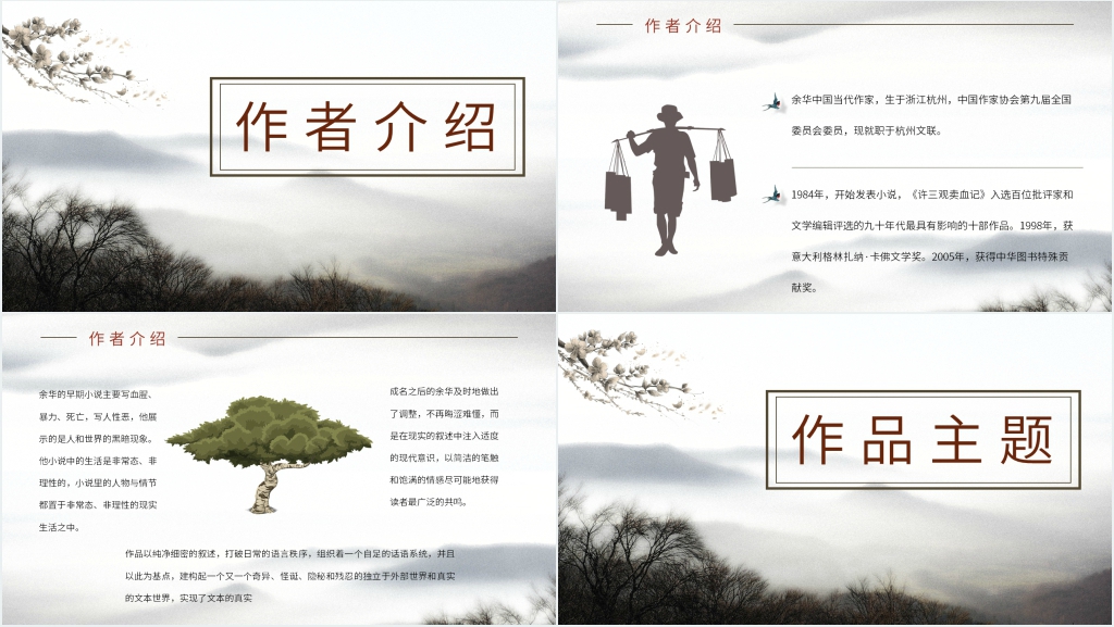 余华活着读书报告PPT模板