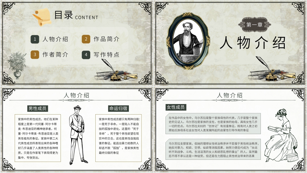 百年孤独好书推荐PPT模板 百年孤独好书推荐PPT模板