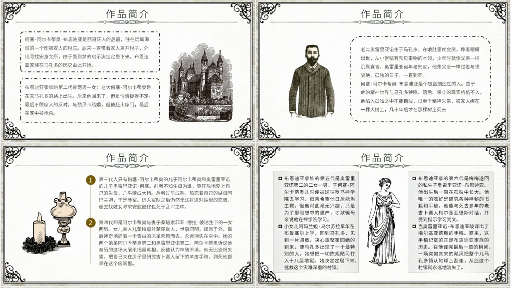 百年孤独好书推荐PPT模板 百年孤独好书推荐PPT模板