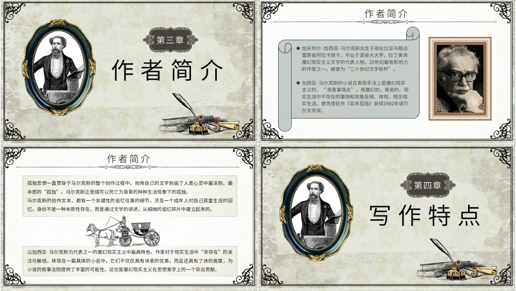 百年孤独好书推荐PPT模板 百年孤独好书推荐PPT模板