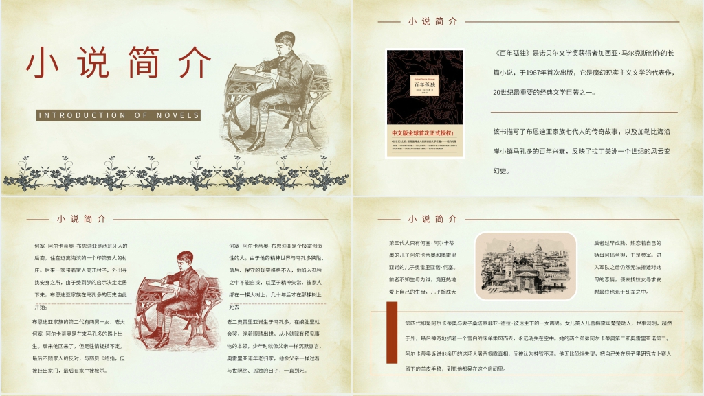 百年孤独读书分享PPT模板 百年孤独读书分享PPT模板