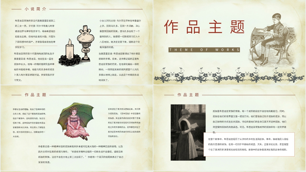 百年孤独读书分享PPT模板 百年孤独读书分享PPT模板