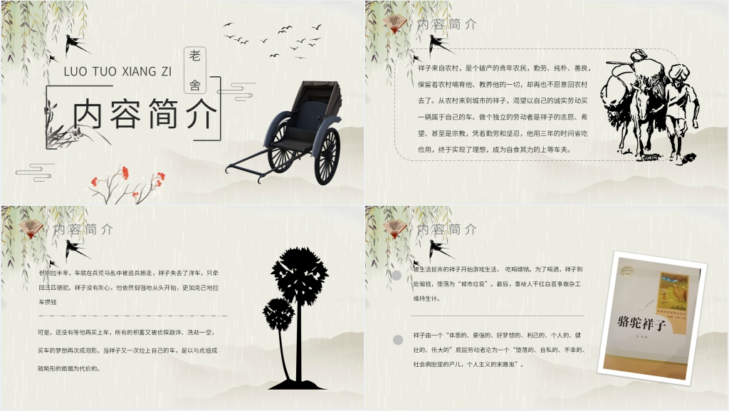 骆驼祥子读书分享PPT模板 骆驼祥子读书分享PPT模板