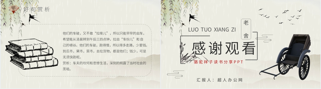 骆驼祥子读书分享PPT模板 骆驼祥子读书分享PPT模板