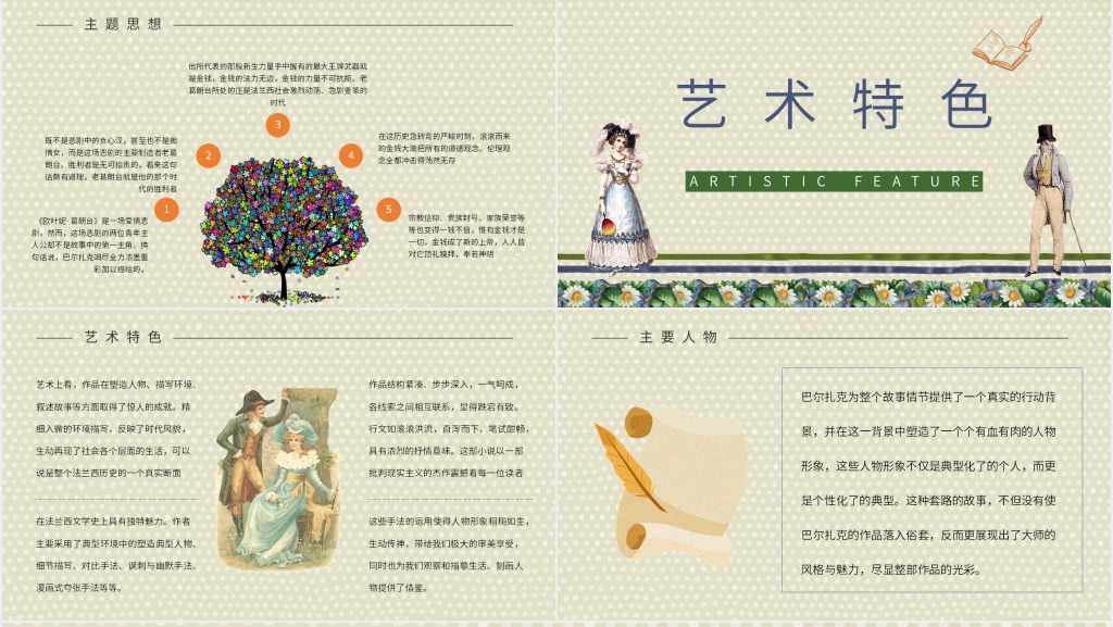 欧也妮葛朗台读书笔记PPT模板 欧也妮葛朗台读书笔记PPT模板