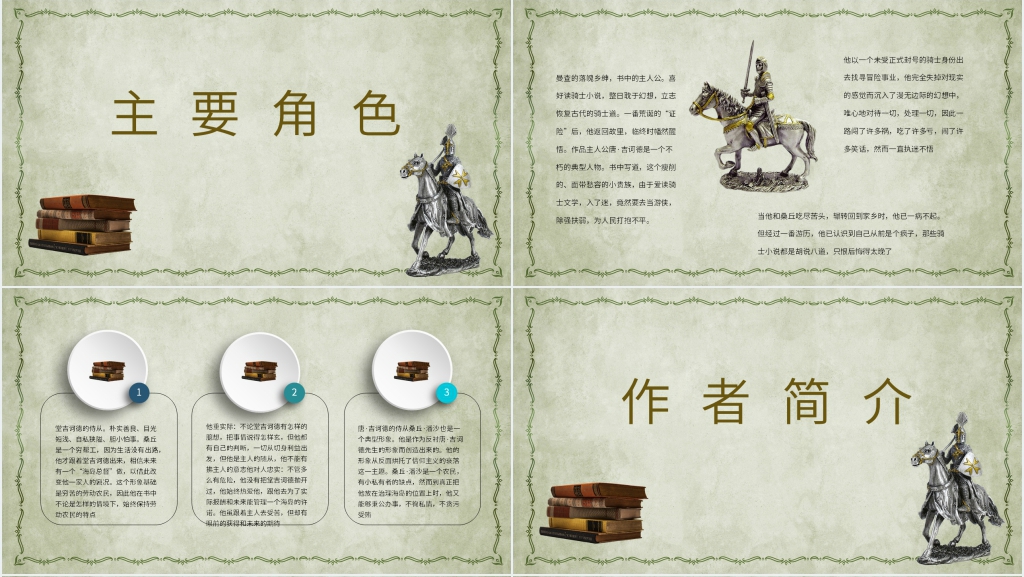 唐吉诃德读书感悟PPT模板 唐吉诃德读书感悟PPT模板