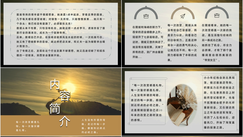 人生是用来改变的作者介绍PPT模板 人生是用来改变的作者介绍PPT模板