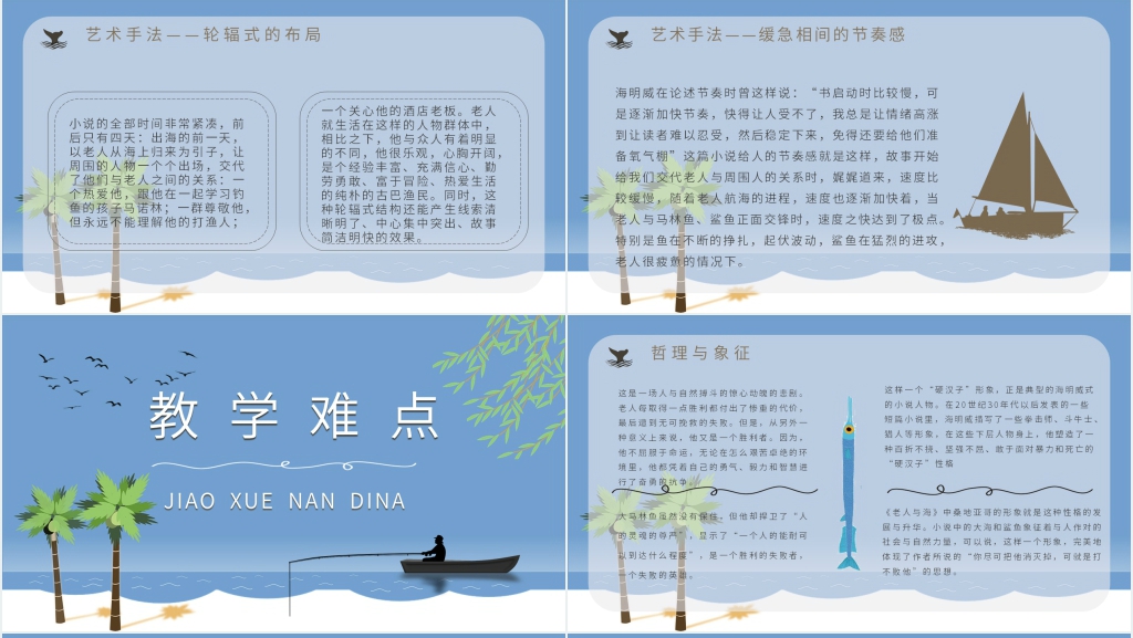 老人与海介绍PPT模板 老人与海介绍PPT模板