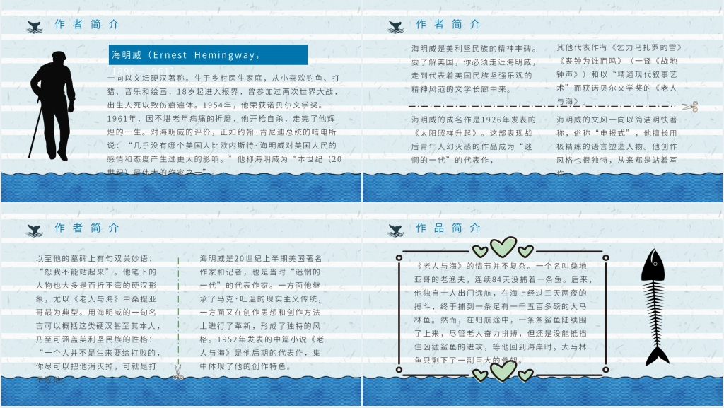 介绍老人与海PPT模板 介绍老人与海PPT模板