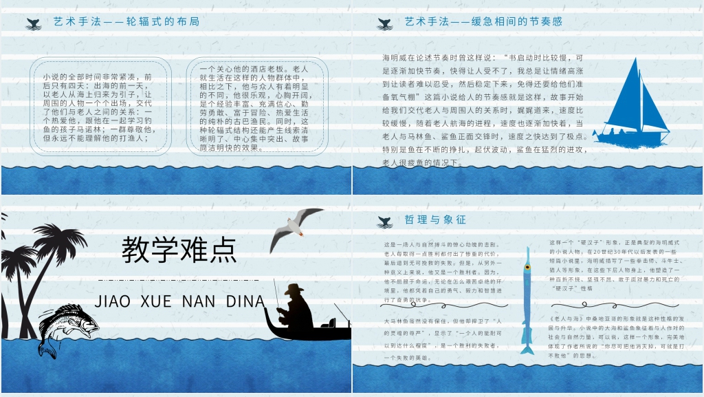 介绍老人与海PPT模板 介绍老人与海PPT模板