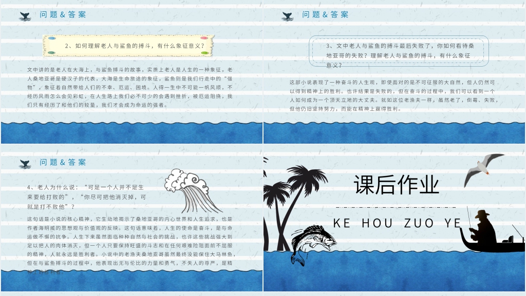 介绍老人与海PPT模板 介绍老人与海PPT模板