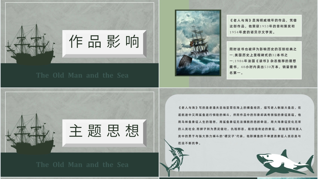 老人与海推荐PPT模板 老人与海推荐PPT模板