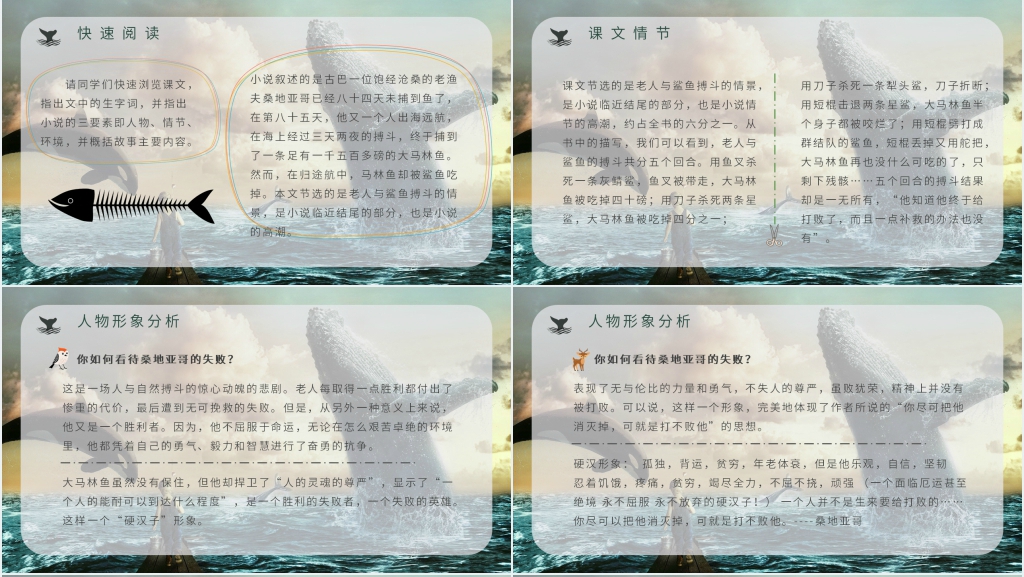 必修二语文老人与海PPT模板 必修二语文老人与海PPT模板