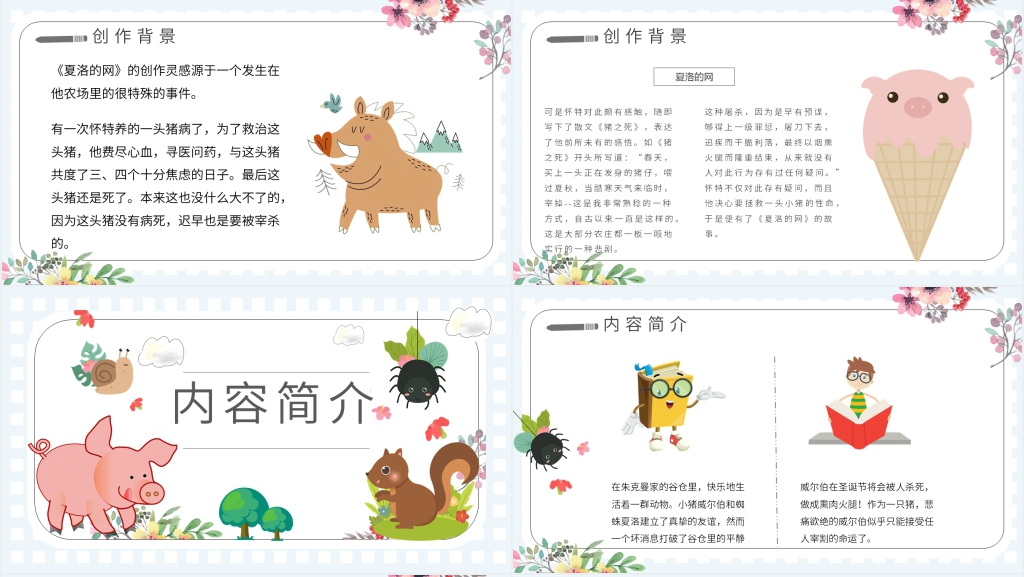 夏洛的网导读PPT模板 夏洛的网导读PPT模板