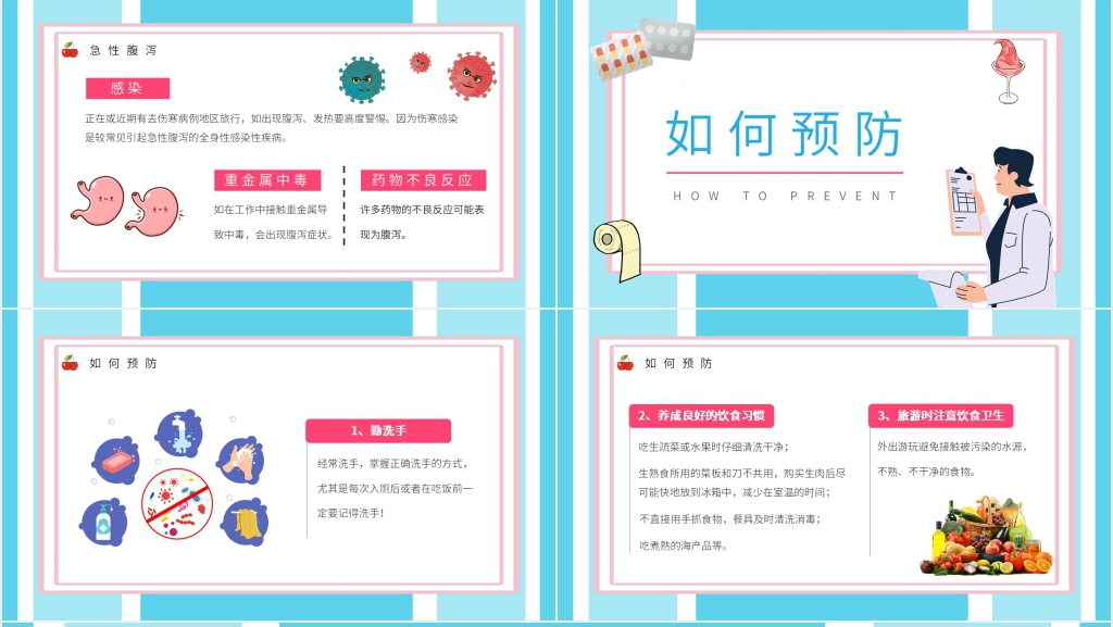 腹泻预防知识宣传PPT模板 腹泻预防知识宣传PPT模板