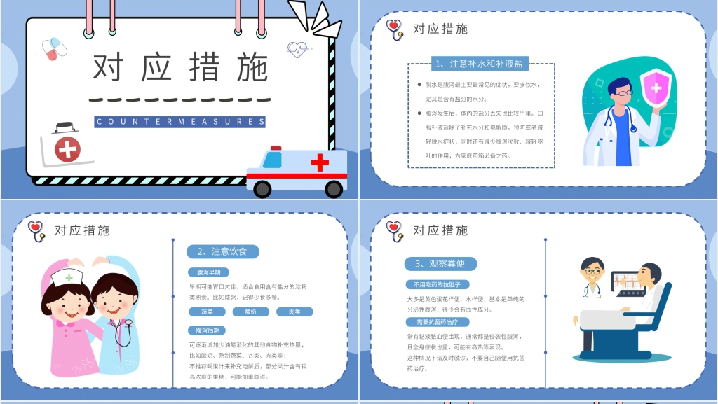 夏季如何正确预防腹泻PPT模板 夏季如何正确预防腹泻PPT模板