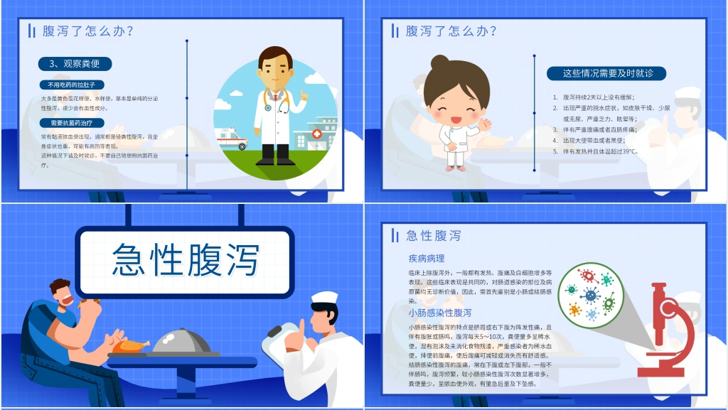 夏季常见腹泻预防PPT模板 夏季常见腹泻预防PPT模板