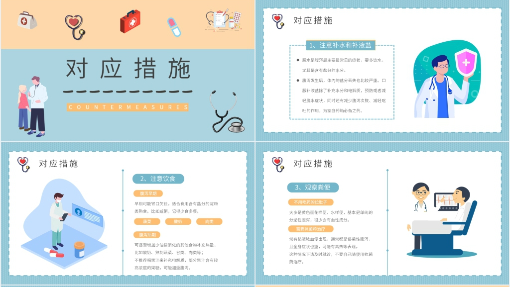 夏季防治腹泻PPT模板 夏季防治腹泻PPT模板