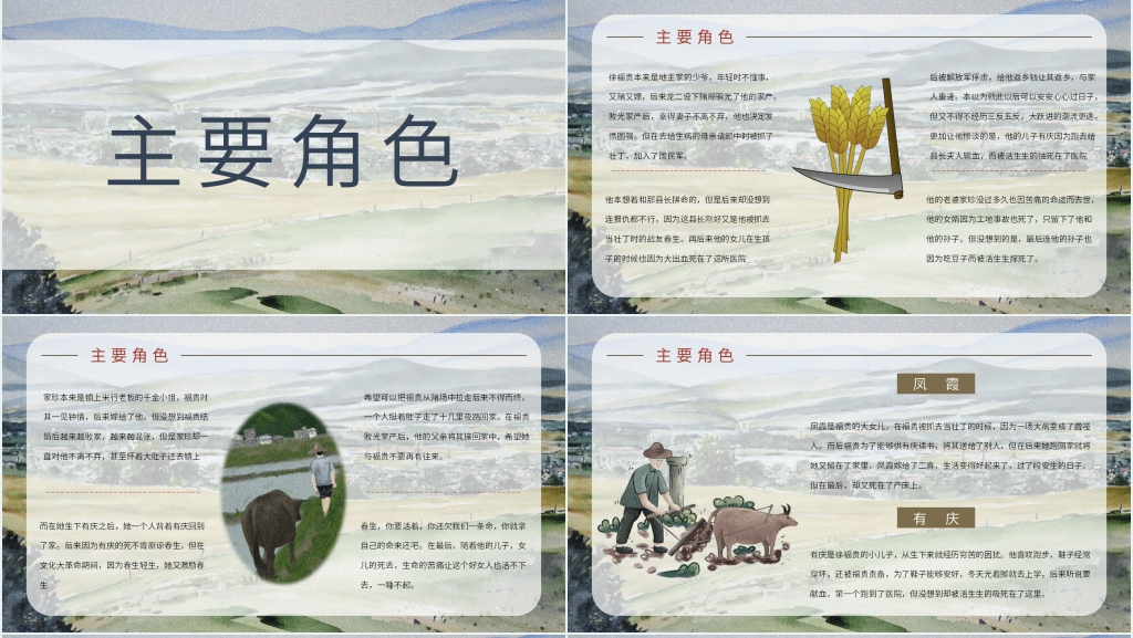 名著导读活着PPT模板 名著导读活着PPT模板