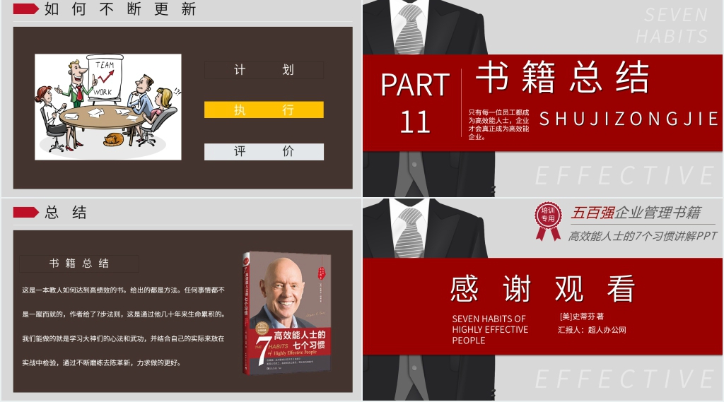 高效能人士的7个习惯介绍PPT模板 高效能人士的7个习惯介绍PPT模板