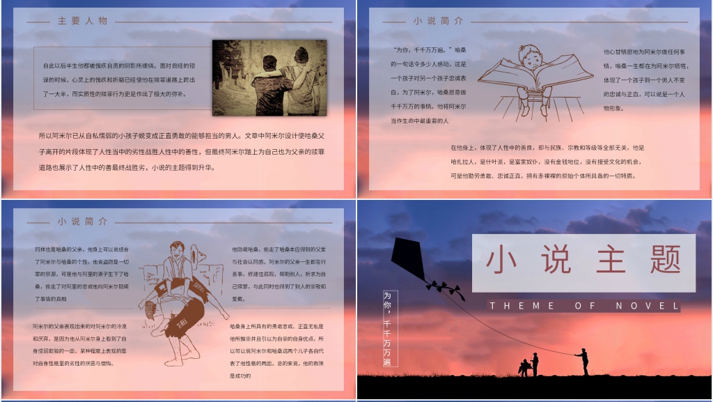 推荐追风筝的人PPT模板 推荐追风筝的人PPT模板