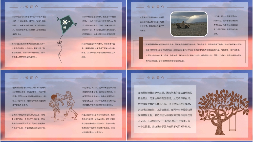 推荐追风筝的人PPT模板 推荐追风筝的人PPT模板