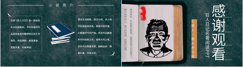 狂人日记名著阅读PPT模板 狂人日记名著阅读PPT模板