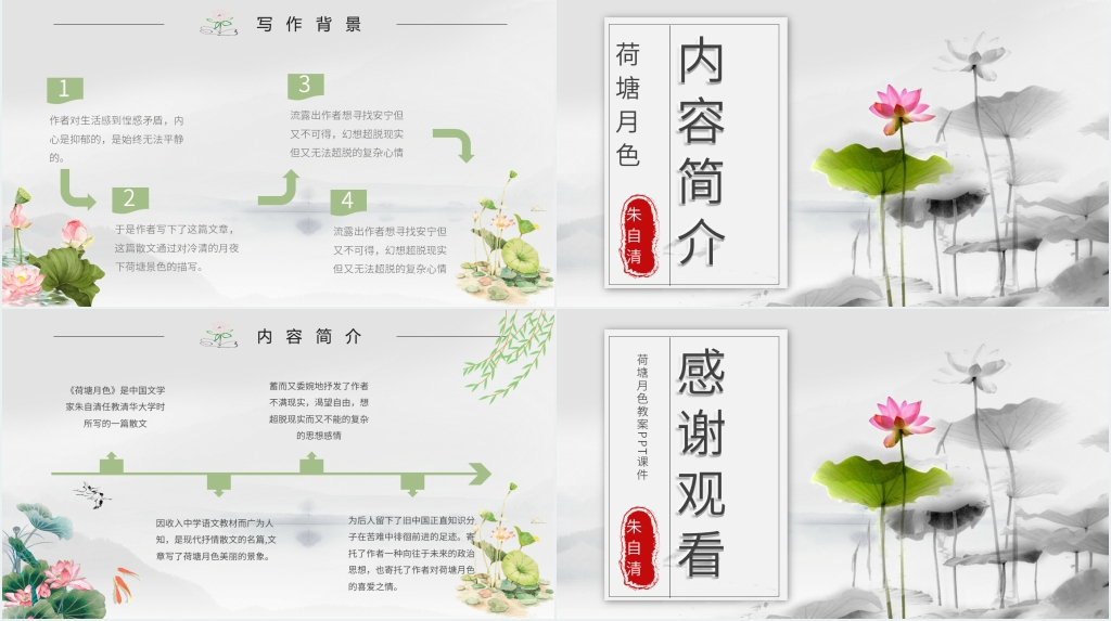朱自清《荷塘月色》教案PPT课件 朱自清《荷塘月色》教案PPT课件