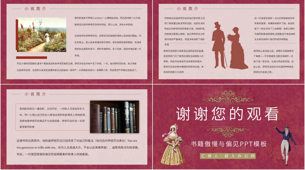 书籍傲慢与偏见PPT模板 书籍傲慢与偏见PPT模板