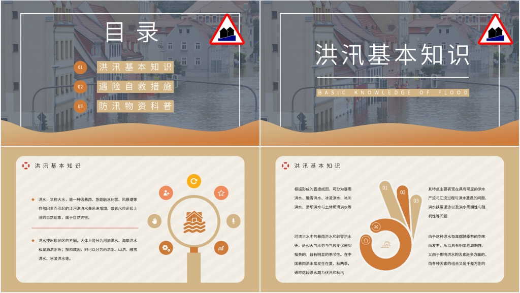 雨季防洪防汛内容PPT模板