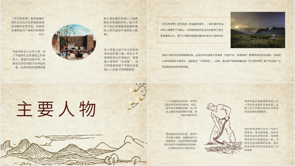 介绍平凡的世界PPT模板 介绍平凡的世界PPT模板