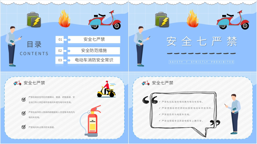 电瓶车充电引发火灾培训PPT模板 电瓶车充电引发火灾培训PPT模板