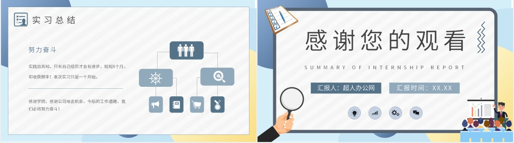电子商务实习工作报告总结PPT模板 电子商务实习工作报告总结PPT模板