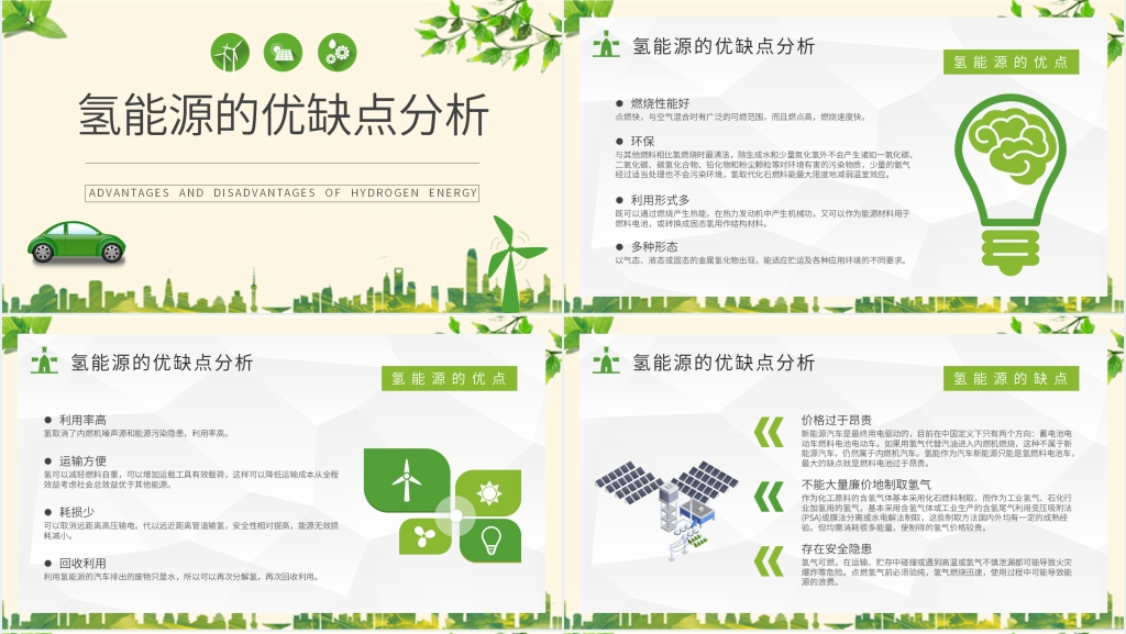 氢能源发展对环境的影响PPT模板 氢能源发展对环境的影响PPT模板