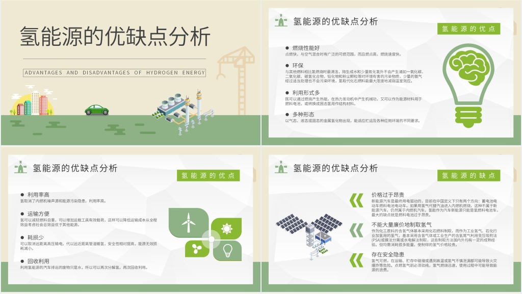 绿色能源氢能PPT模板 绿色能源氢能PPT模板