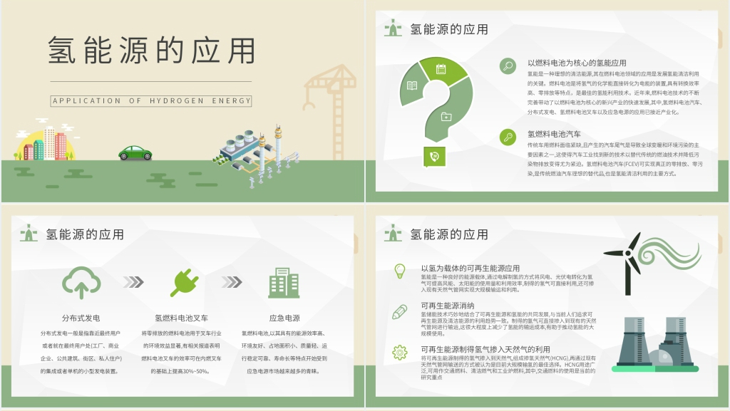 绿色能源氢能PPT模板 绿色能源氢能PPT模板